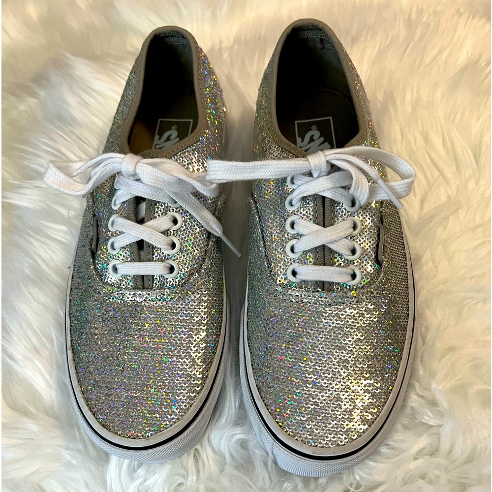 NEW sequined silver Van’s
